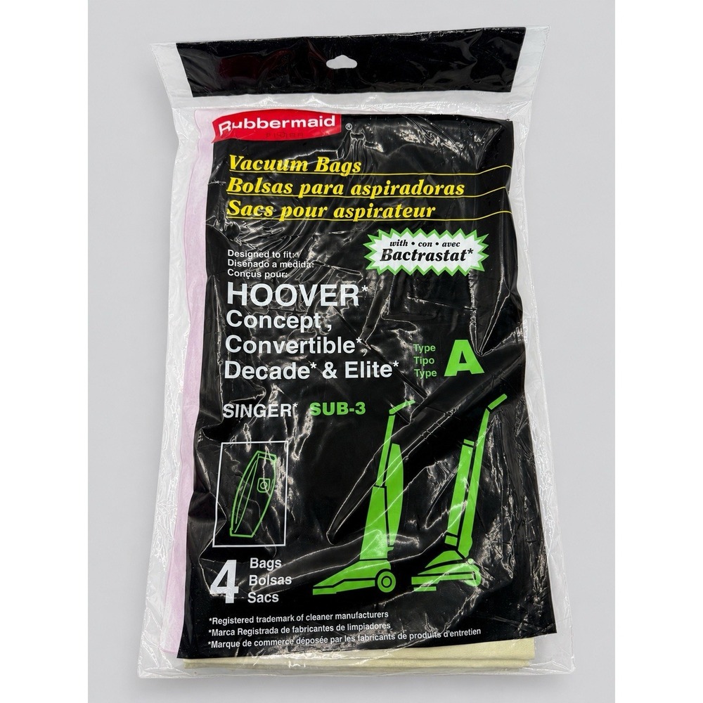 Vintage Rubbermaid Type A Vacuum Bags 4 Pack NOS Hoover Concept Decade Elite